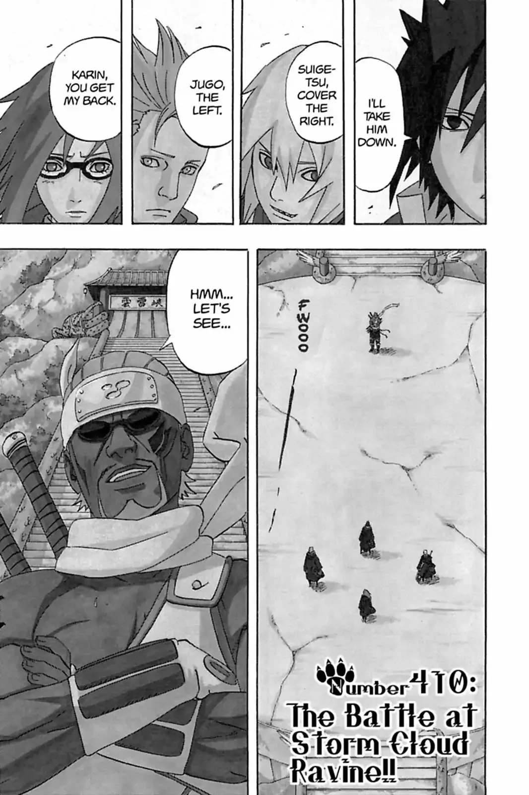 Read Naruto Chapter 410 - The Battle At Storm Cloud Ravine!! Online