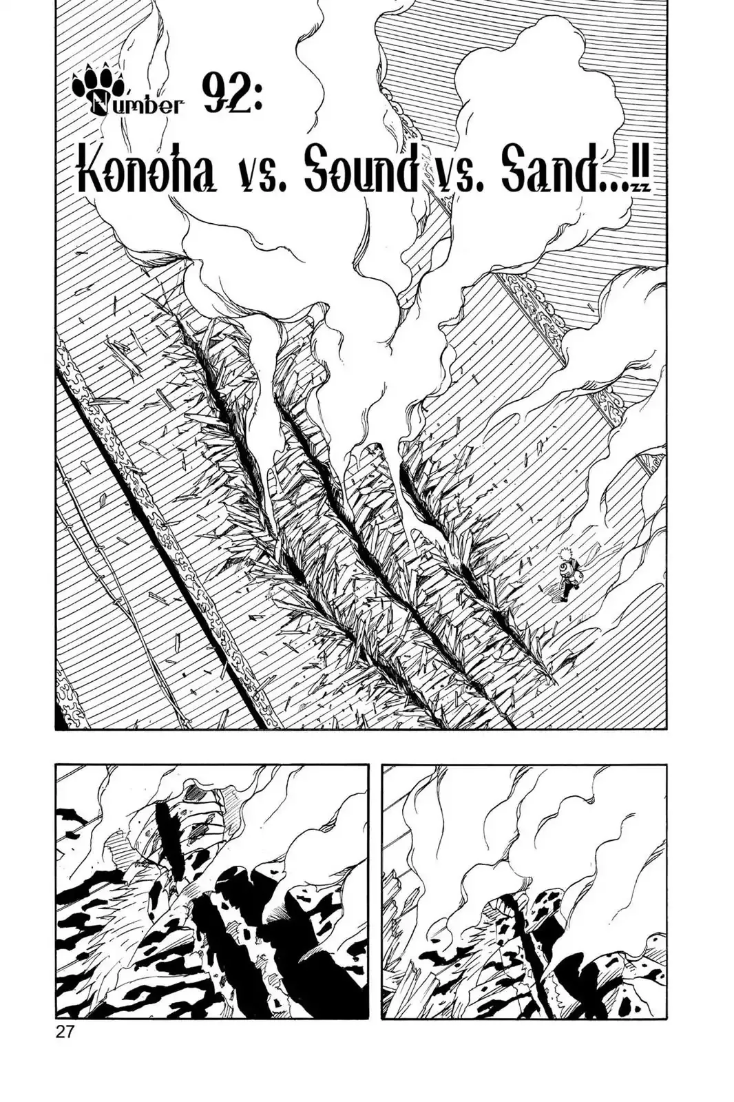 Read Naruto Chapter 92 - Konoha Vs. Sound Vs. Sand...!! Online