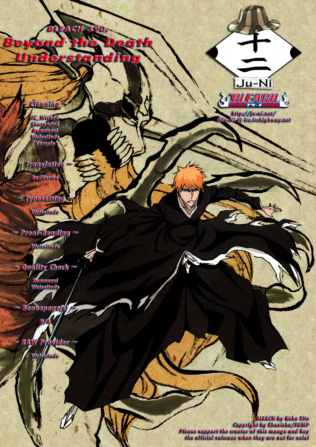 Read Bleach Chapter 390 - Beyond the Death Understanding Online