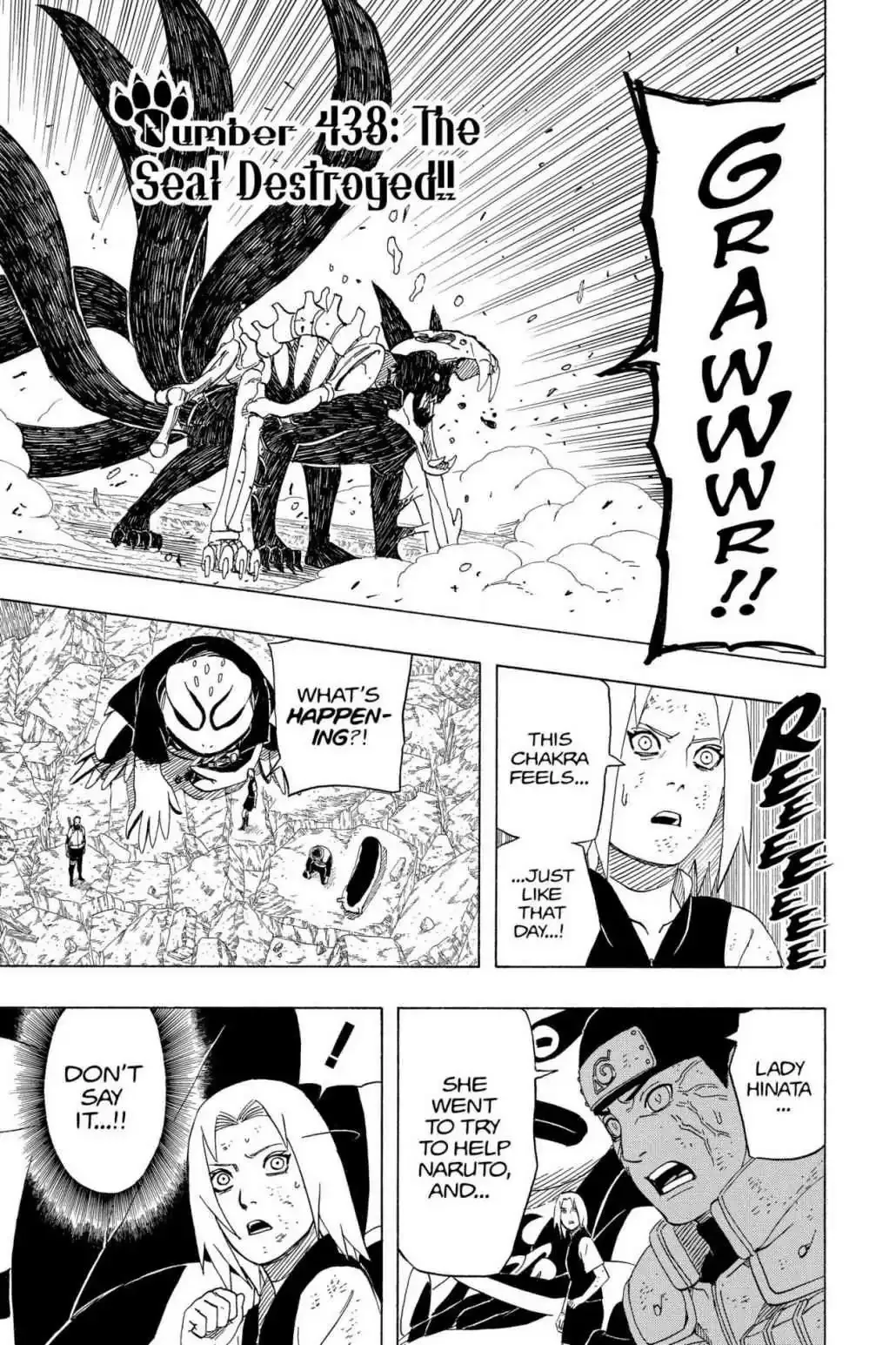 Read Naruto Chapter 438 - The Seal Destroyed!! Online