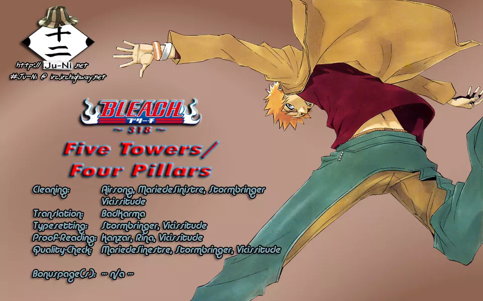 Read Bleach Chapter 318 - Five Towers/Four Pillars Online