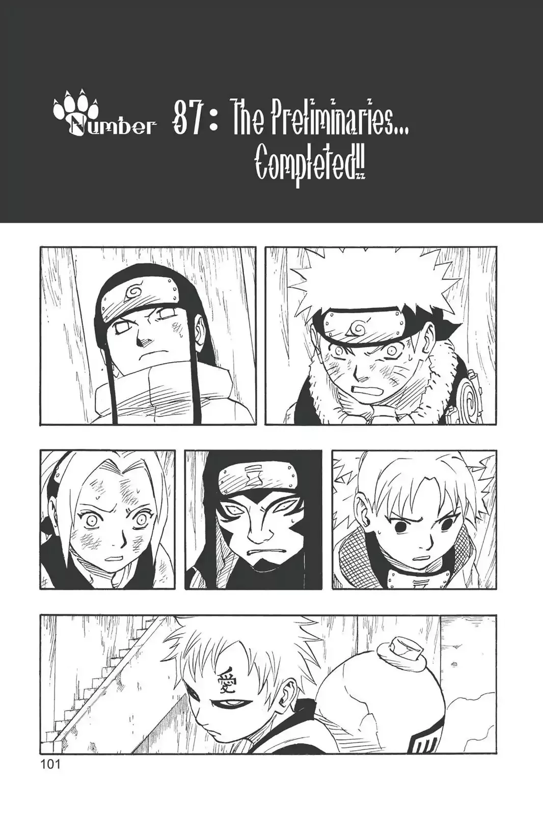 Read Naruto Chapter 87 - The Preliminaries... Completed!! Online